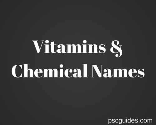 Vitamins & Chemical Names